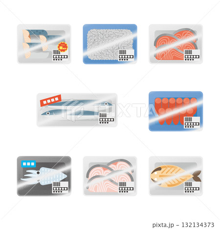 鮮魚のイラストセット2 132134373
