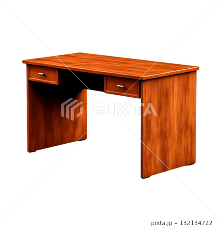 Wooden desk with two drawers suitable for home office or workspace environments Wooden desk with two drawers suitable for home office or workspace environments 132134722