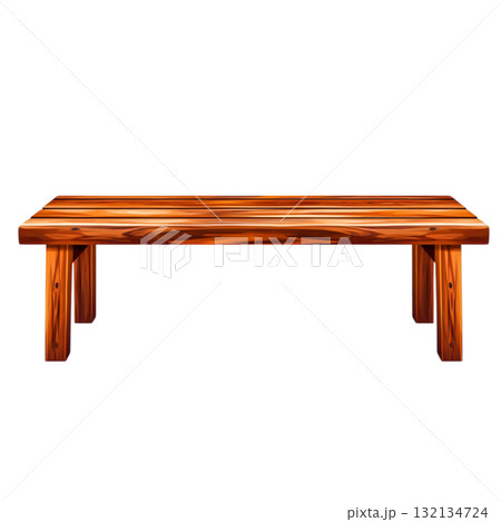 Wooden Table with Rustic Design Ideal for Home or Outdoor Settings 132134724
