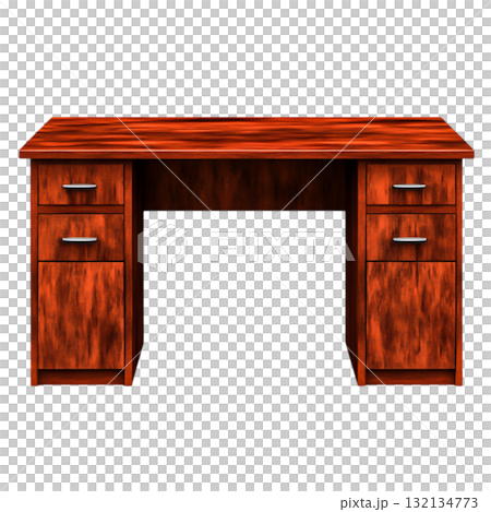 Elegant wooden desk with drawers and a polished finish for office or home workspace 132134773