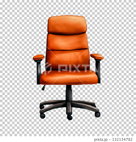 Stylish Orange Executive Chair on a Brief Background for Office Use Stylish Orange Executive Chair on a Brief Background for Office Use 132134782