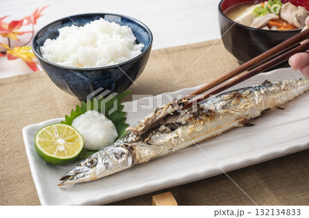 サンマの塩焼き定食 132134833