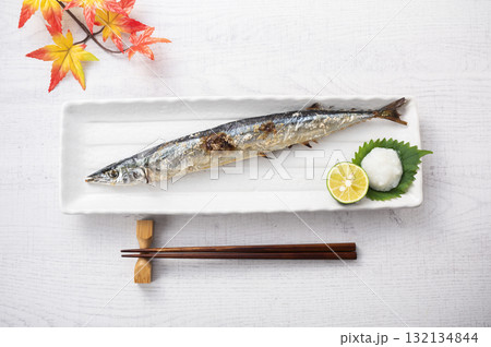サンマの塩焼き 132134844