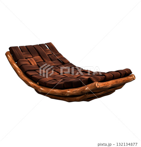 Cozy Natural Wood Hammock with Comfortable Design for Relaxation and Leisure Time 132134877