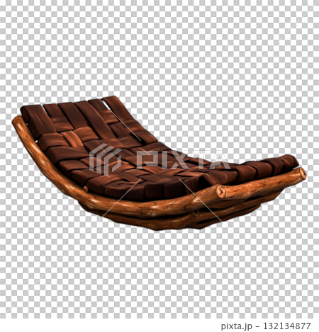 Cozy Natural Wood Hammock with Comfortable Design for Relaxation and Leisure Time 132134877