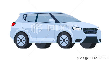 Modern Suv car, side view. Mode of transport, modern vehicle. Vector illustration. 132135302