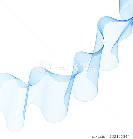 Elegant blue wave of an abstract transparent ribbon on a white background. Eps 10 Elegant blue wave of an abstract transparent ribbon on a white background. Eps 10 132135344