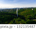 青山高原の風車（ドローンによる空撮） 132135487