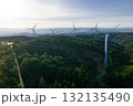 青山高原の風車（ドローンによる空撮） 132135490