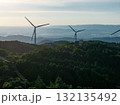 青山高原の風車（ドローンによる空撮） 132135492