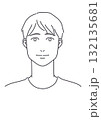 笑顔の男性　線のみ 132135681
