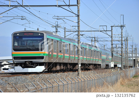 東北本線　栗橋ー東鷲宮　JR東日本　E231系1000番台　U505編成（小山） 132135762