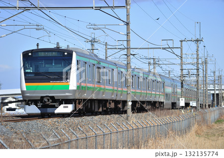 東北本線 栗橋ー東鷲宮 JR東日本 E233系3000番台 U628編成(小山) 東北本線 栗橋ー東鷲宮 JR東日本 E233系3000番台 U628編成(小山) 132135774