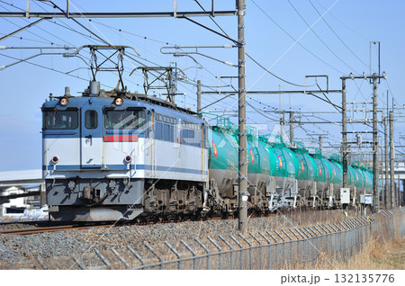 東北本線　栗橋ー東鷲宮　JR貨物　EF65-2080（新鶴見） 132135776