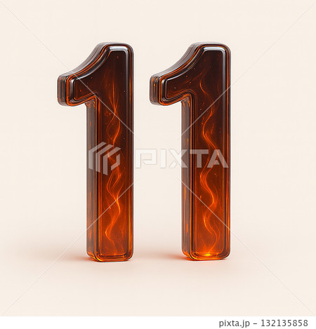 炎の立体数字「11」 132135858