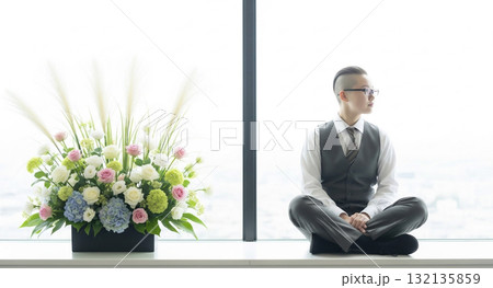 男装の女の子・ポートレート 132135859