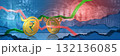 bullish inr stopped by bearish chf. foreign exchange market 3d illustration of indian rupee to swiss franc. currency represented  as golden coins 132136085