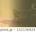 シンプルなリビングルーム、ダイニングルームのフォトリアル3Dイラスト,インテリア設計 132136424