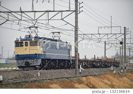 高崎線　岡部－本庄　JR東日本　EF65-1105（田端）+レールチキ 132136634