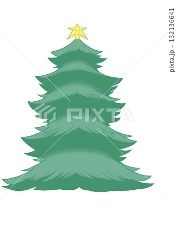 下から見上げたシンプルなクリスマスツリー 132136641