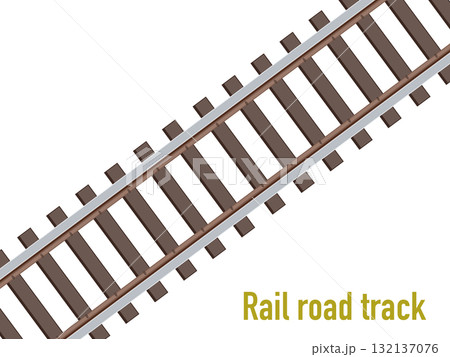 デフォルメされた線路のイラスト素材 132137076