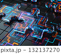 電子素材のジグソーパズルのピース 132137270