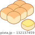 Soft bread rolls cartoon drawing 132137459