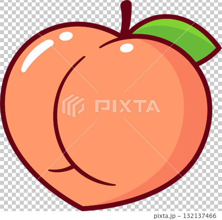 Peach butt cartoon illustration Peach butt cartoon illustration 132137466