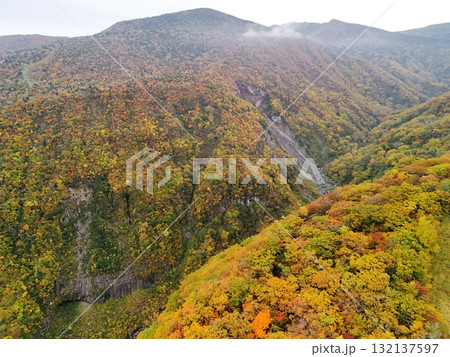 紅葉のエコーライン 空撮 紅葉のエコーライン 空撮 132137597