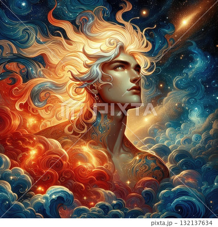 Celestial Being in a Cosmic Dreamscape with Generative AI. 132137634