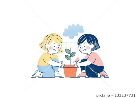 環境教育に取り組む子どもたち 132137731