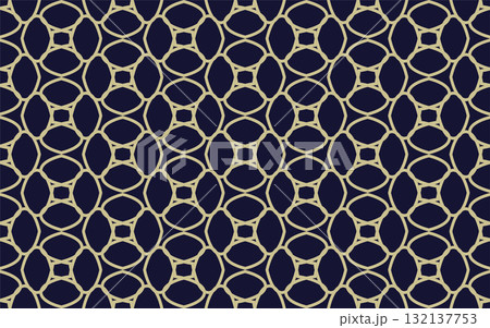 Elegant geometric seamless ornamental pattern. Symmetric vector repeatable luxury background. Vintage oriental print 132137753