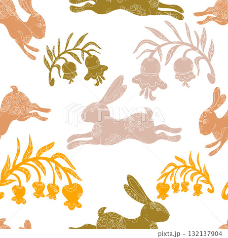 seamless pattern with colorful animals 132137904