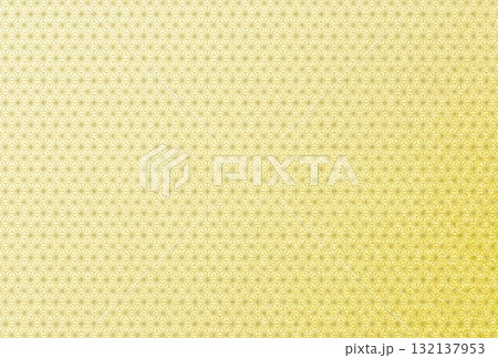 キラキラ輝く繊細な淡金色の模様に麻の葉柄を重ねた背景画像8 132137953