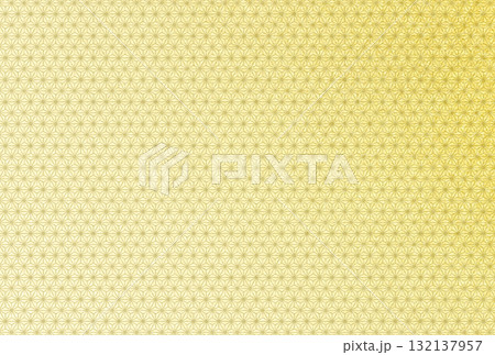 キラキラ輝く繊細な淡金色の模様に麻の葉柄を重ねた背景画像12 132137957
