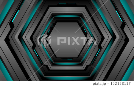 Abstract grey metallic hexagon blue light cyber geometric design modern technology futuristic background vector Abstract grey metallic hexagon blue light cyber geometric design modern technology futuristic background vector 132138117