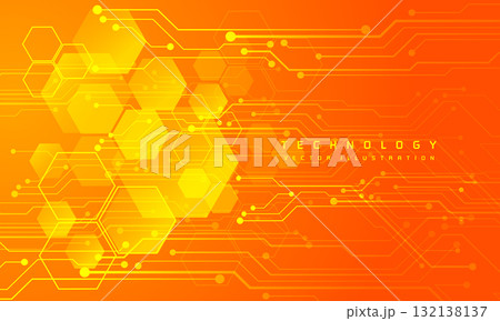 Abstract orange technology circuit data futuristic hexagon geometric on white design modern creative background vector Abstract orange technology circuit data futuristic hexagon geometric on white design modern creative background vector 132138137