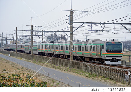 高崎線　岡部－深谷　JR東日本　E231系1000番台　U519編成（小山） 132138324