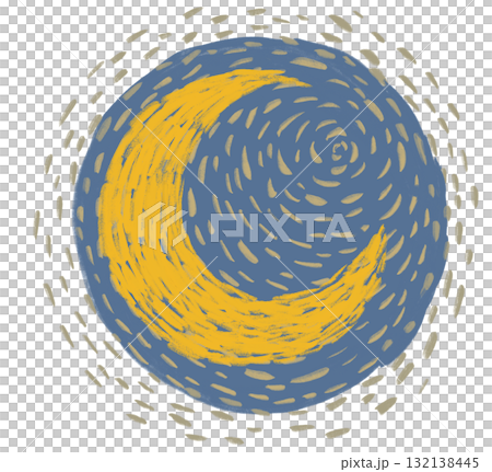 Starry night element impressionism style painting illustration gold illumination night Starry night element impressionism style painting illustration gold illumination night 132138445