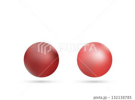 Two red glossy and matte spheres on a white background. Eps 10 Two red glossy and matte spheres on a white background. Eps 10 132138785