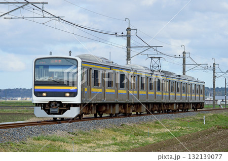 成田線　下総神崎ー滑川　JR東日本　209系　C414編成（幕張） 132139077