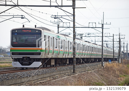 東北本線　東鷲宮ー栗橋　JR東日本　E231系1000番台　U8編成（小山） 132139079