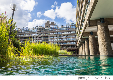 Barbican Estate Water Garden and Brutalist Architecture, London Urban Oasis View 132139105