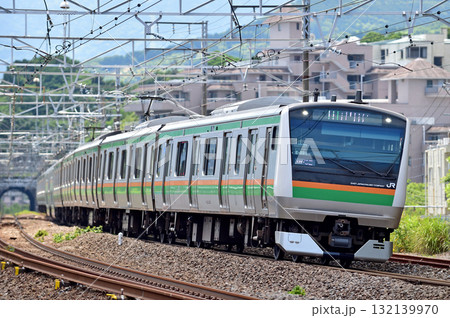 東海道本線　真鶴　JR東日本　E233系3000番台　E-03編成（国府津） 132139970