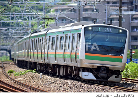 東海道本線　真鶴　JR東日本　E233系3000番台　E-14編成（国府津） 132139972