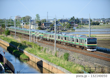 東北本線 栗橋ー東鷲宮 JR東日本 E231系1000番台 U535編成(小山) 東北本線 栗橋ー東鷲宮 JR東日本 E231系1000番台 U535編成(小山) 132140050