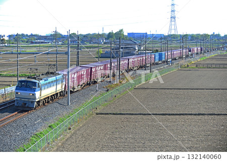 東北本線 東鷲宮ー栗橋 JR貨物 EF66-129(吹田) 東北本線 東鷲宮ー栗橋 JR貨物 EF66-129(吹田) 132140060