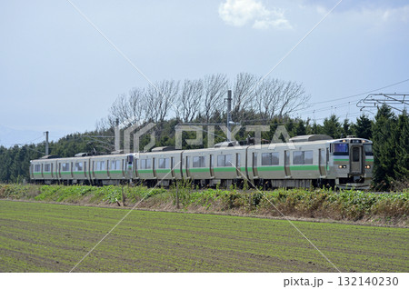 札沼線 石狩太美-石狩当別 JR北海道 733系 B-119編成(札幌) 札沼線 石狩太美-石狩当別 JR北海道 733系 B-119編成(札幌) 132140230