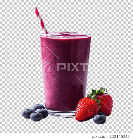 Clipart PNG, Refreshing Acai Berry Smoothie in a Delicious Atmosphere with Empty Space 132140242