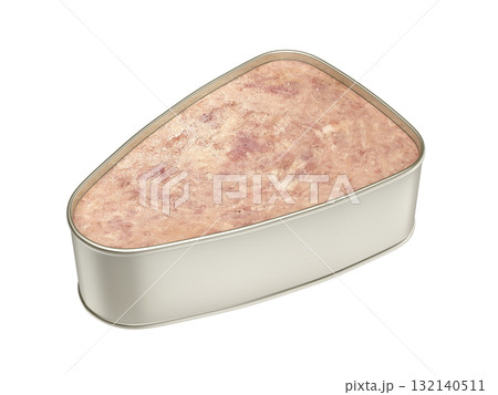 Opened tin can of ham 132140511